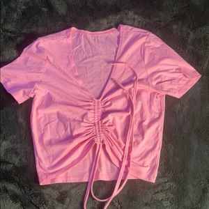 a pink sheen top